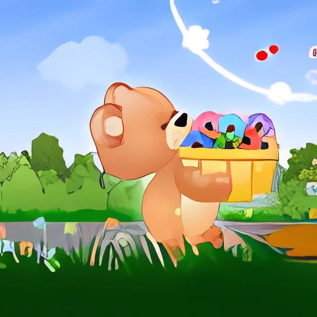 Game Gấu con hứng hoa